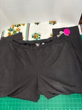 Investments II Women's High Waist sz 24W Grey Straight Leg Trouser Casual Pants